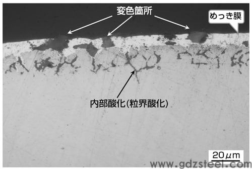 图2 S45C螺栓回火后镀锌变色示例
